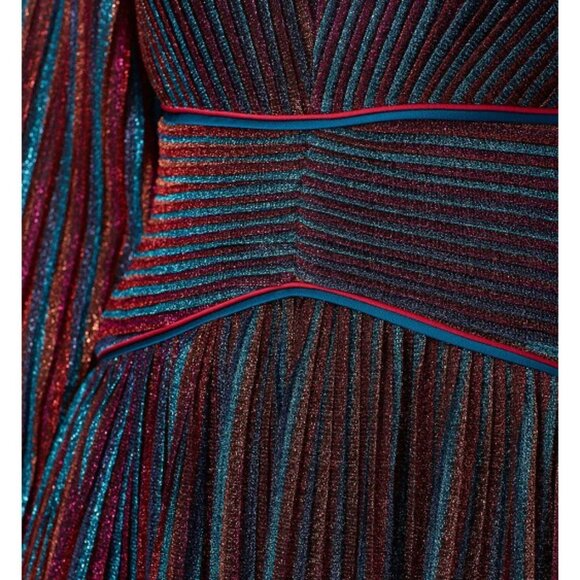 Jonathan Simkhai Rainbow Metallic Stripe Gown Size 4 Evening Formal - Picture 4 of 9